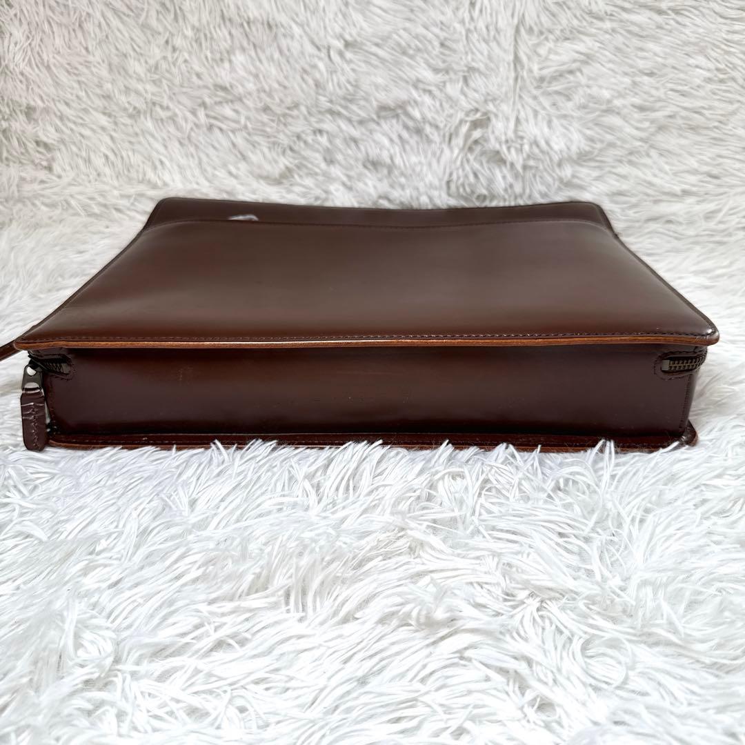 コンプレックスガーデンズ 2way ブリーフケース 青木鞄 オールレザー 茶色