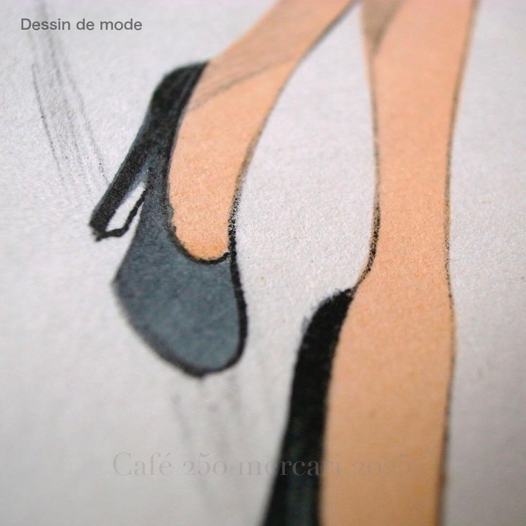 ビンテージ ファッションスタイル画　Dessin de mode