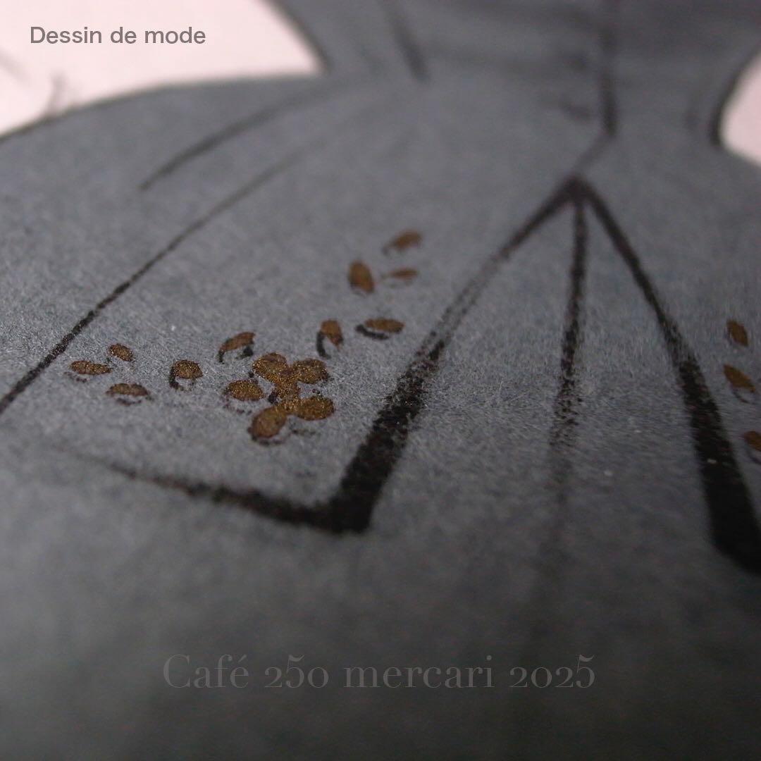 ビンテージ ファッションスタイル画　Dessin de mode