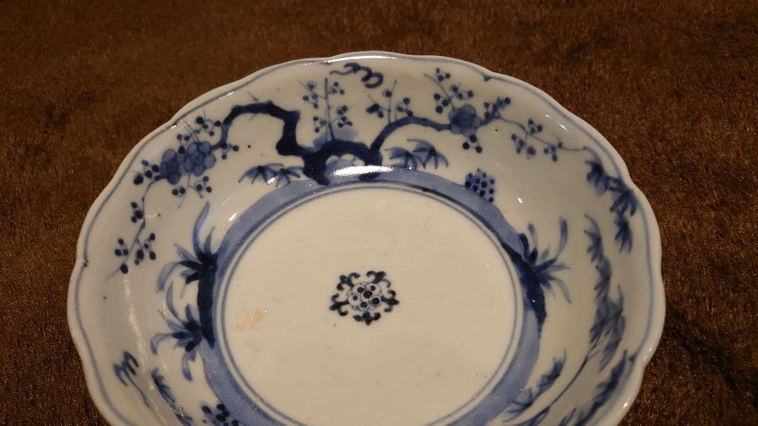 古伊万里　伊万里　染付　渦福　なます皿　輪華皿　３客