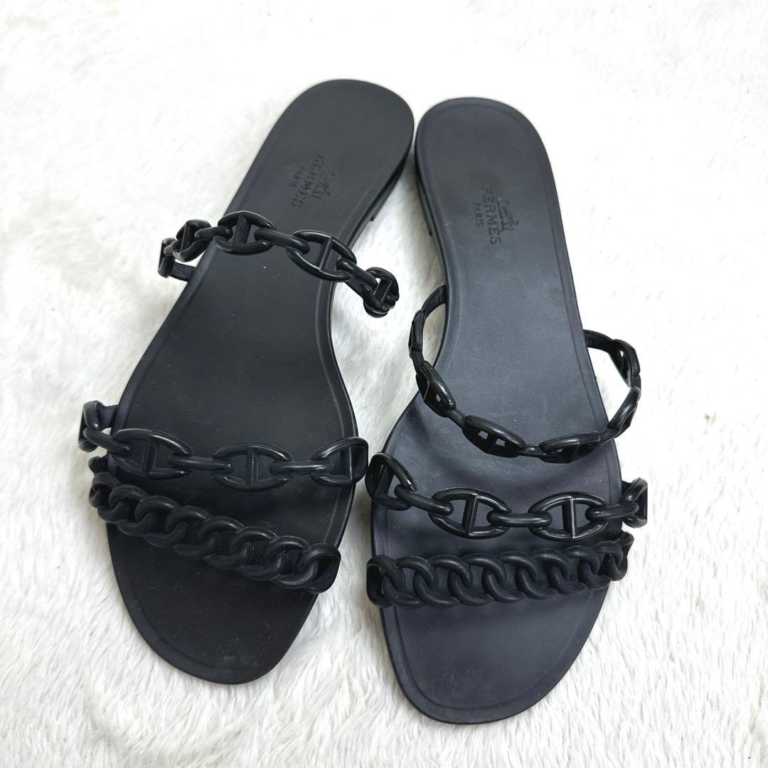 HERMES エルメス シェーヌダンクル リヴァージュ フラットサンダル 39