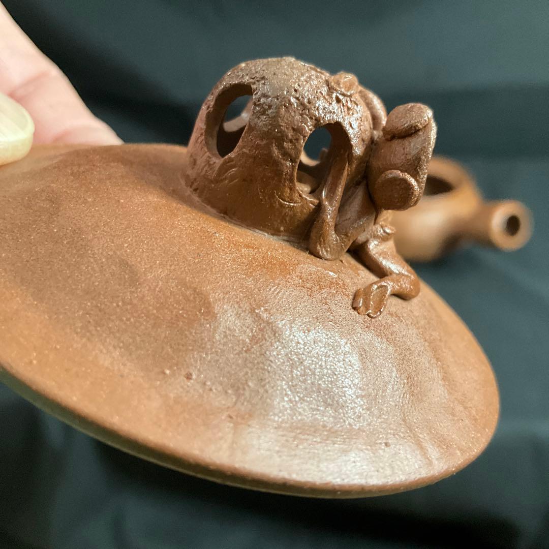 田島万古焼　勝三窯　田嶋勝三　手捻り　蛙摘　茶道具　湯呑　茶器　陶芸