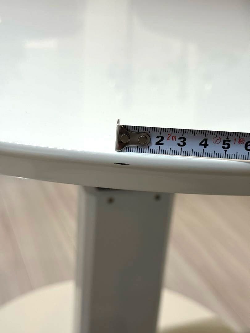 週末お値下げ⭐︎ディノス⭐︎カフェスタイルダイニング 丸形昇降テーブル90cm 白