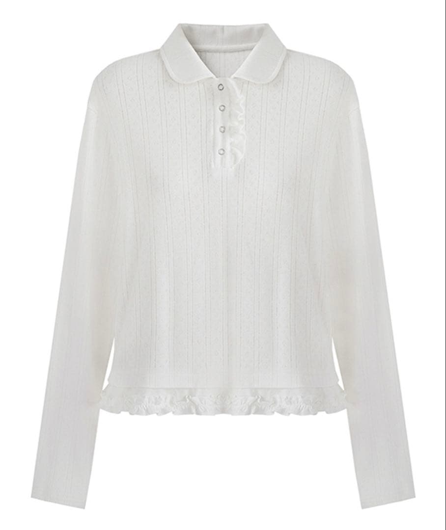 Fano Studios フリル ニット ポロシャツ