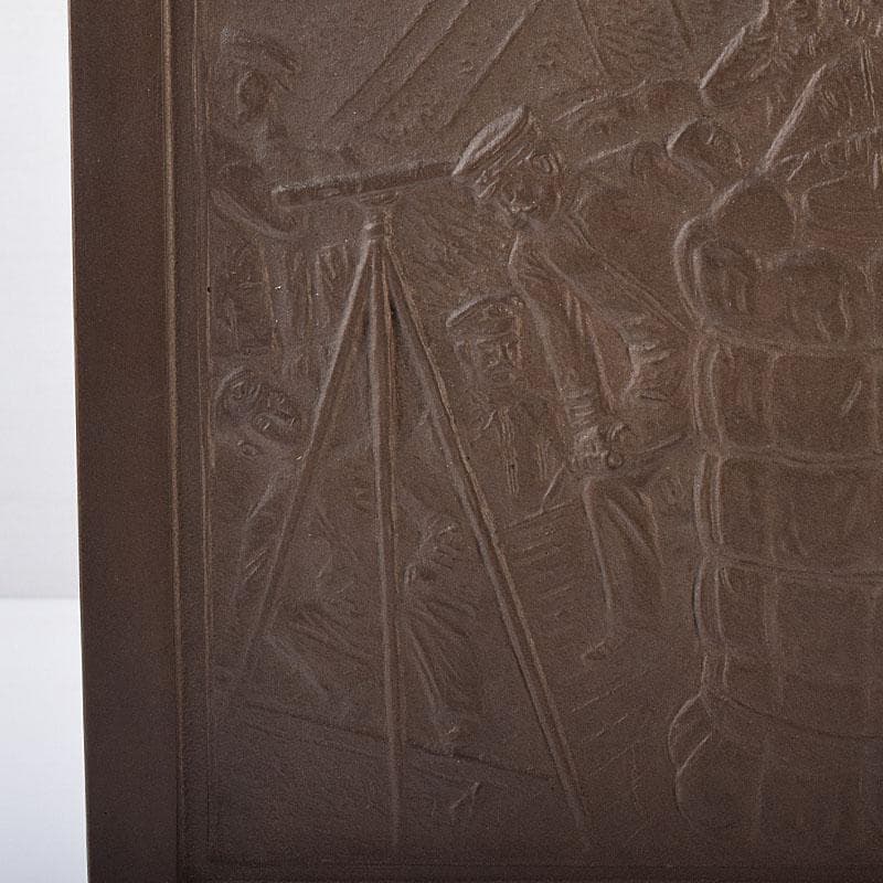 ブロンズ　富国徴兵保険相互会社記念品　衝立　約4㎏　在銘　共箱　V　R8160H