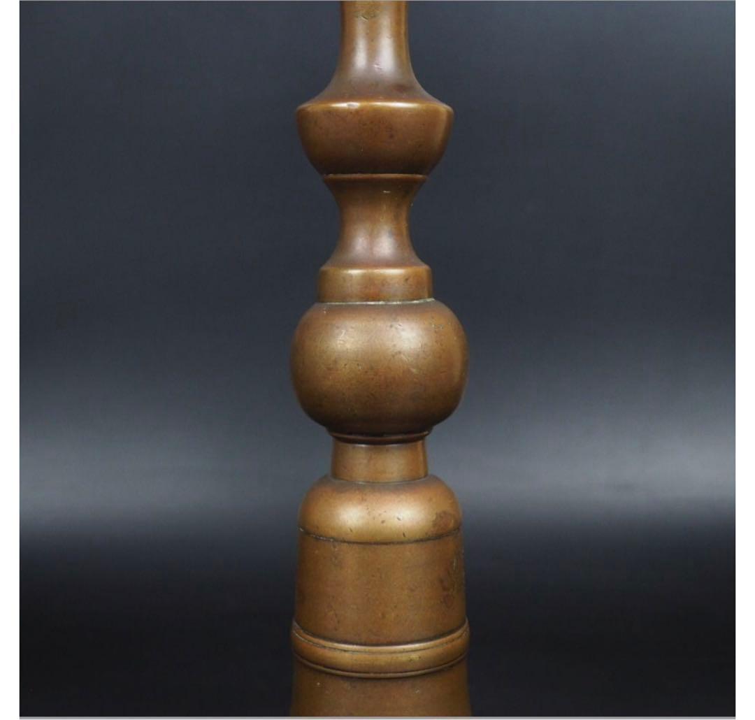送料無料 江戸～明治　古銅燭台　35.5ｃｍ　 仏教美術