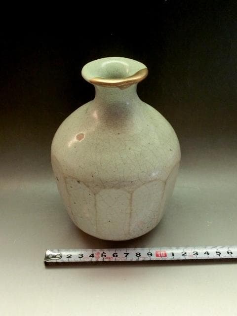 花瓶■李朝白磁貫入面取瓶 金継ぎ直し 花器 古玩 唐物 中国 時代物 骨董品■
