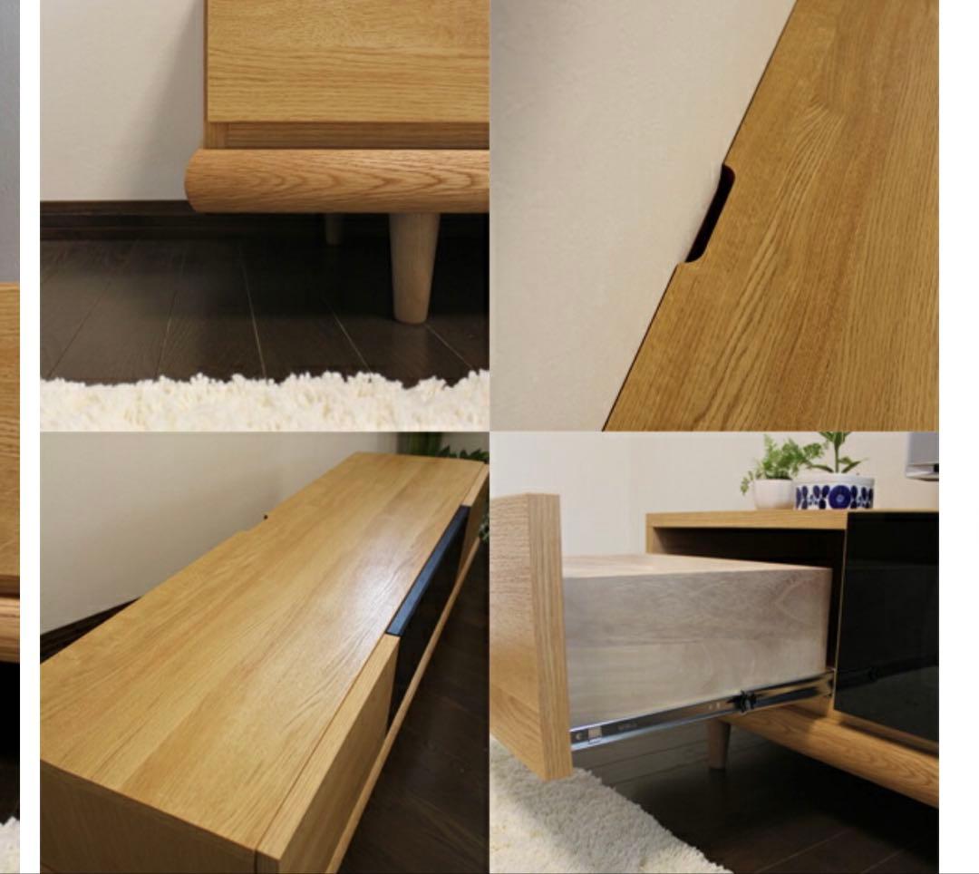 楽天grove購入　北欧テレビボード　オーク材　日本製　完成品