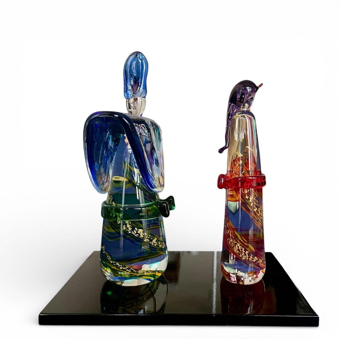 【美品】近代工芸 multi glass マルティグラス 雛人形 ガラス工芸