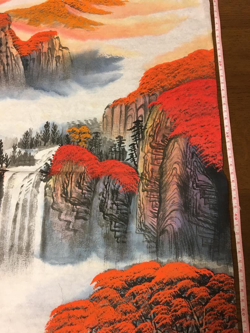 中国現代書画家 善春華氏作品『鸿雲千秋』図 肉筆真作保証 表装前