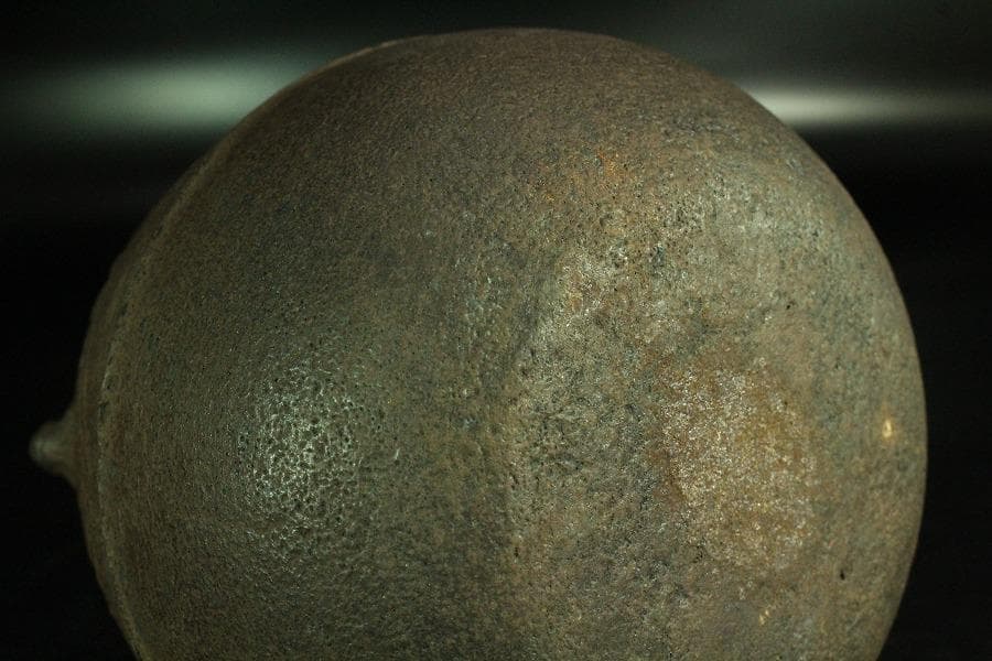 茶道具 饕餮紋 釜 古作 時代物(K-A822)