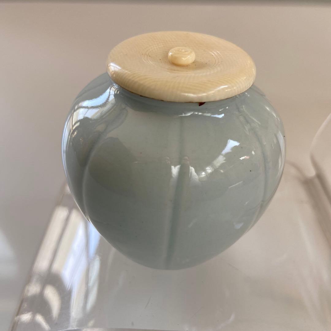 蔵出し！【茶道具】【　朴　仁源先生作　白磁阿古侘茶入　】