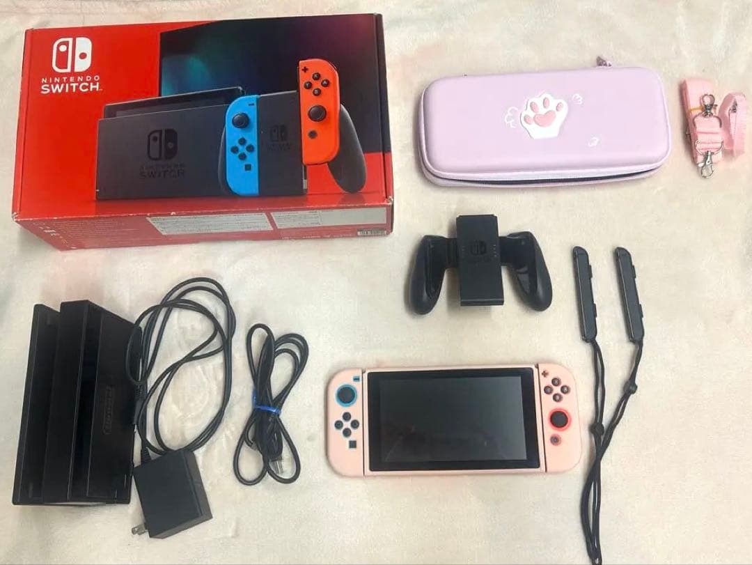 【動作確認済み】Nintendo Switch 本体セット ケース カバー付き