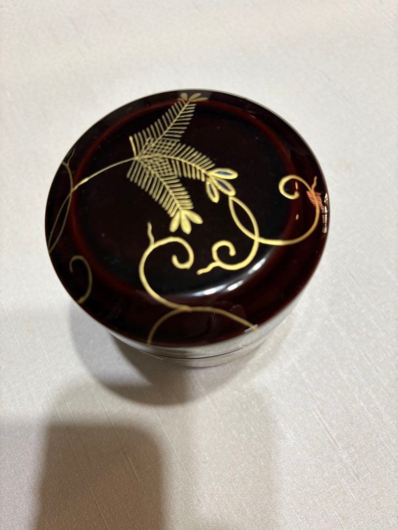 茶道具　棗　『長谷川祐斎』『松唐草蒔絵』『螺鈿』　茶入　共箱　茶道具