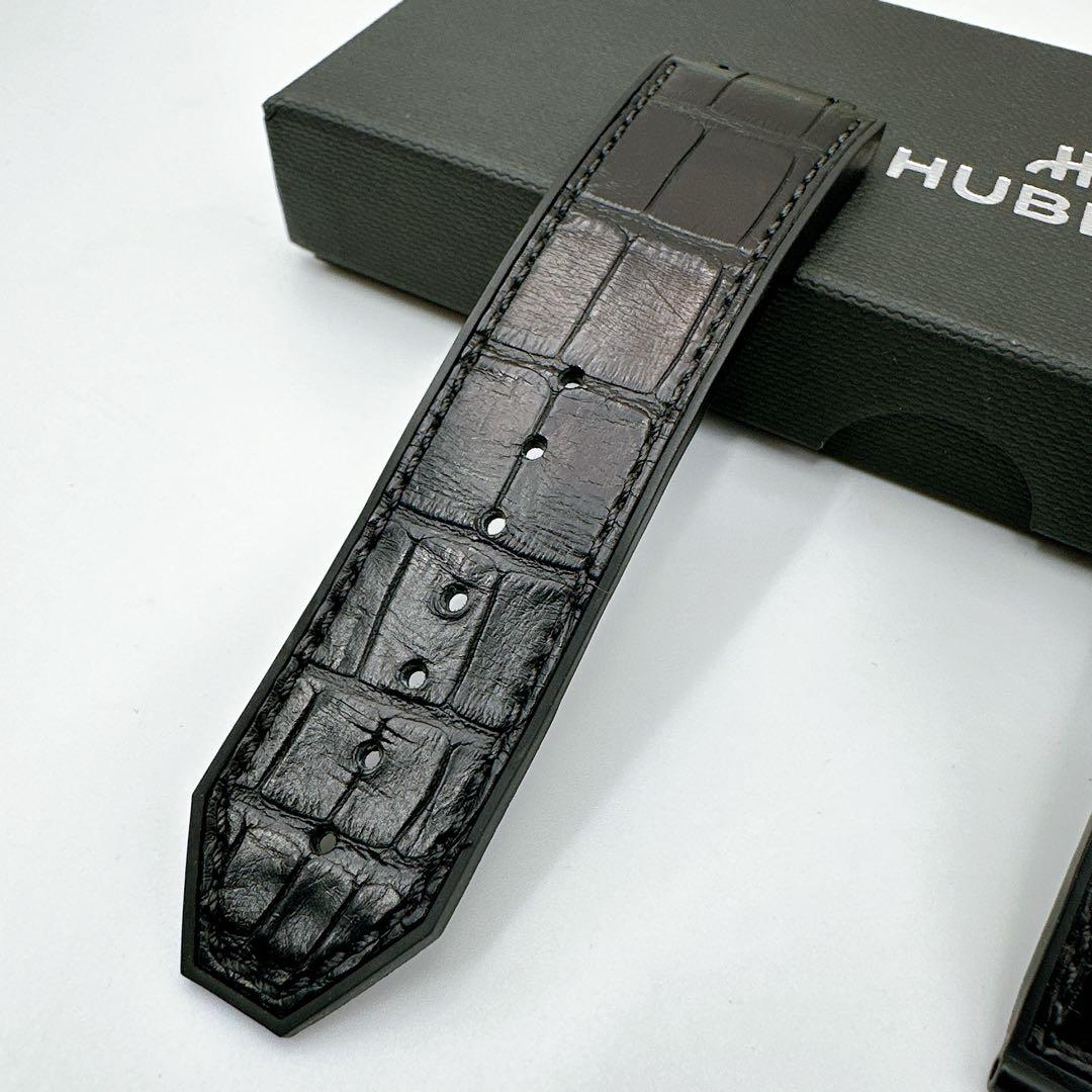 ◆ウブロ◆クロコ×ラバー 腕時計 ベルト純正 ラバーストラップ ブラック