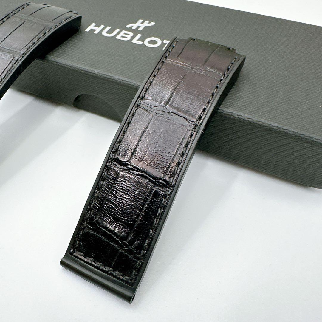 ◆ウブロ◆クロコ×ラバー 腕時計 ベルト純正 ラバーストラップ ブラック