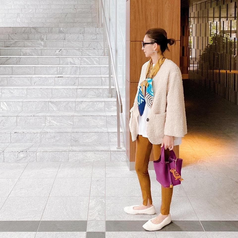 本革 キューブ型 ハンドバッグ バケツバッグ レザー パープル