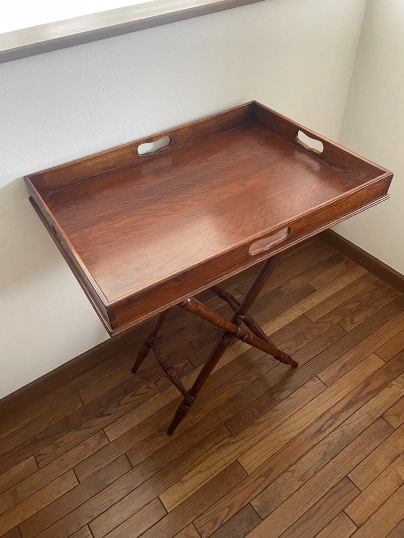 メンテナンス済　イギリス製アンティーク　トレイテーブル 折りたたみ式