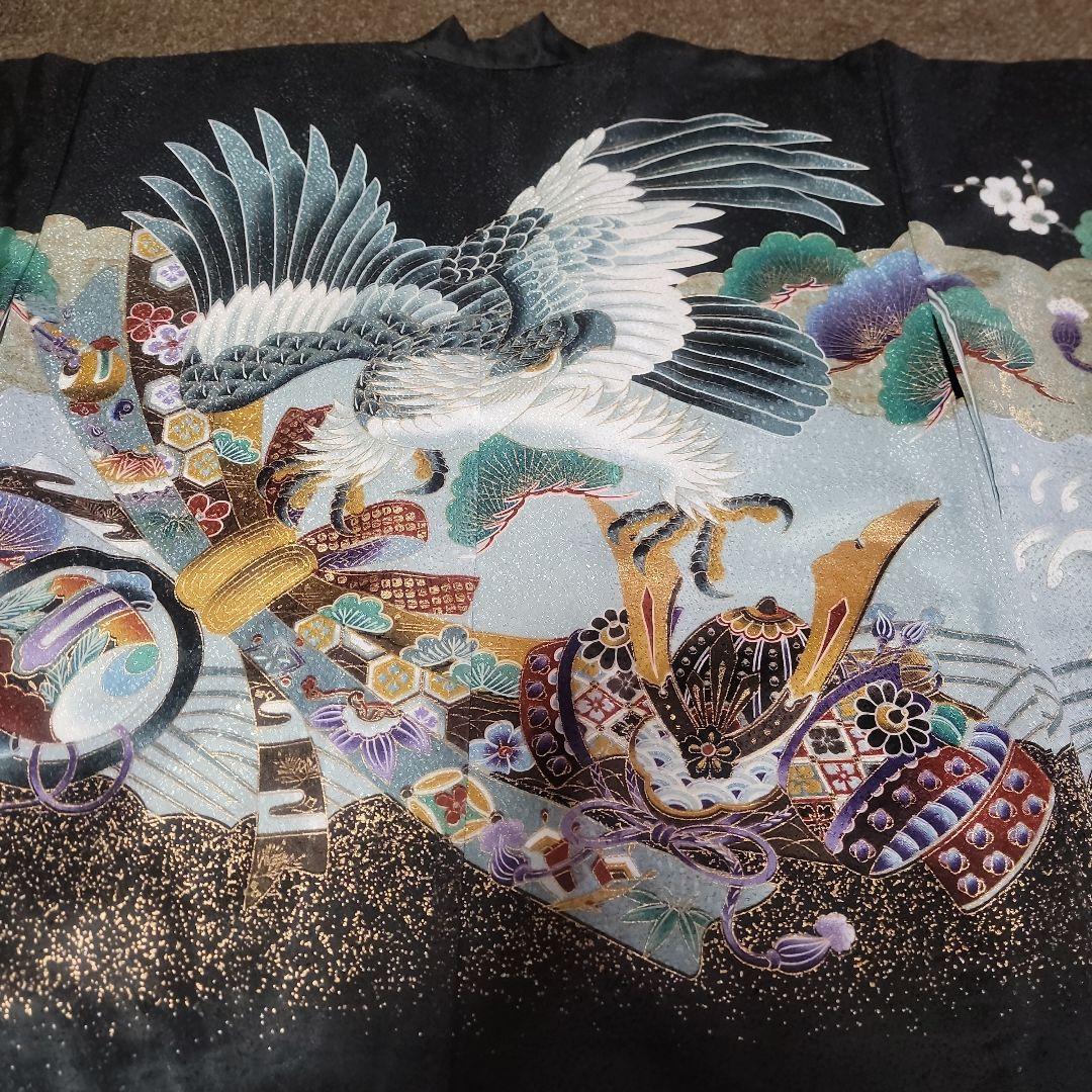 七五三 男の子 着物セット 兜と鷹のデザイン