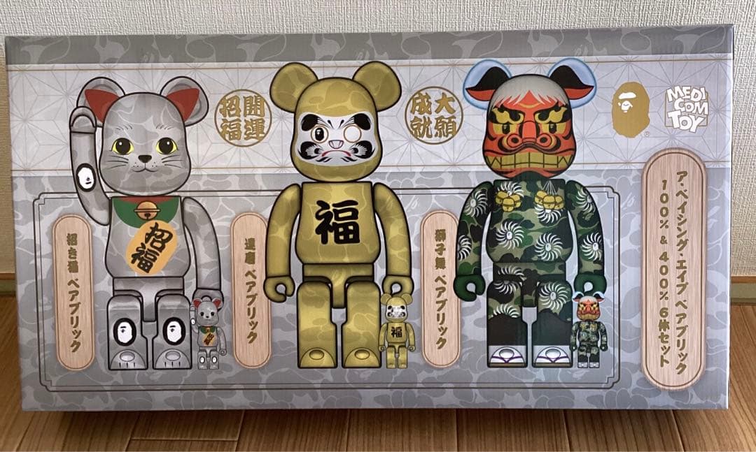 BE@RBRICK BAPE 招き猫 銀メッキ／達磨 金メッキ／獅子舞