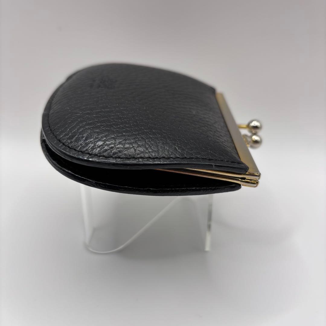 VERSACE　ケース　がま口　ブラック　レザー　メデューサ　ゴールド