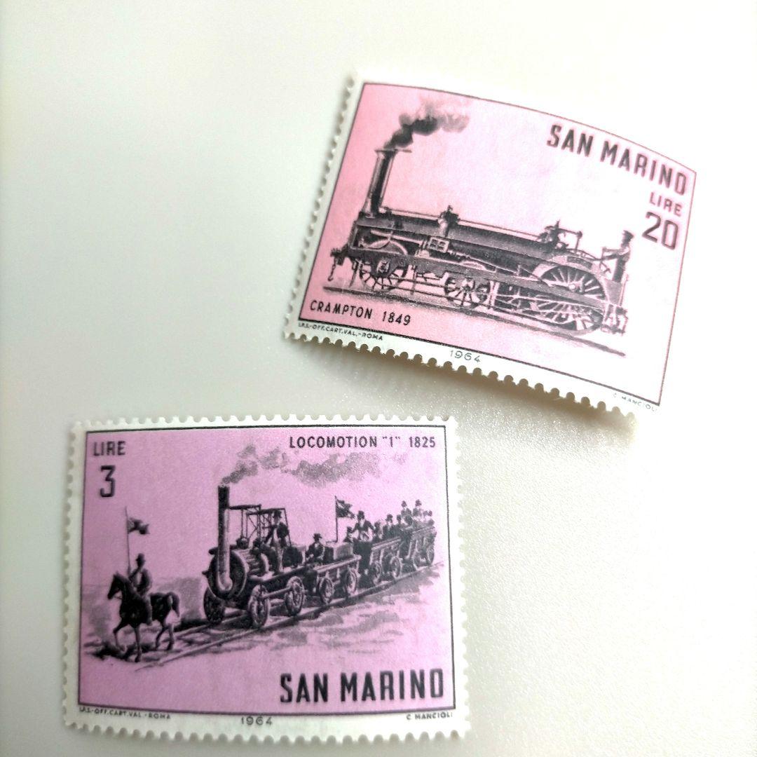 2068 外国切手 サンマリノ 機関車 シリーズ 10種 未使用