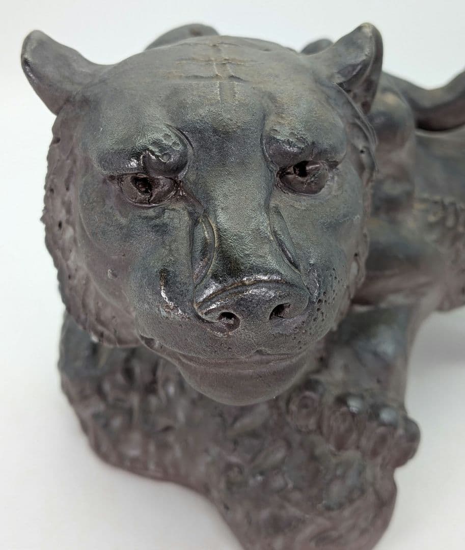 木村陶雲 備前焼 寅置物 虎 トラ Tiger 寅年 干支置物 細工物 縁起物