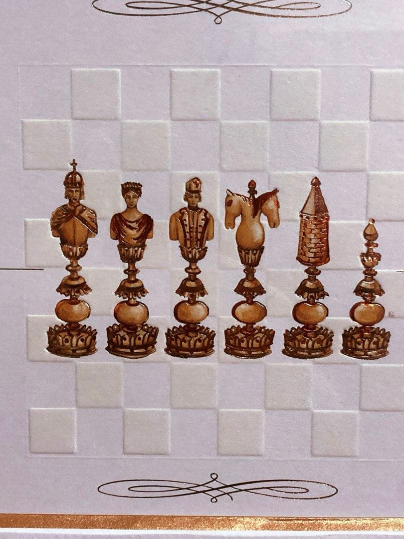 美術 アンティーク チェス駒 ゴールド フレーム アート