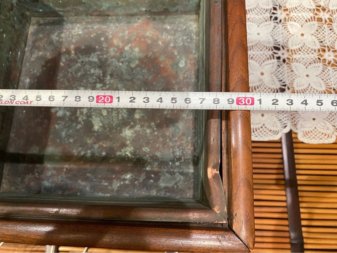 時代物 銅炉 唐木格子角火鉢 火道具 昭和レトロ 当時物 年代物 インテリア