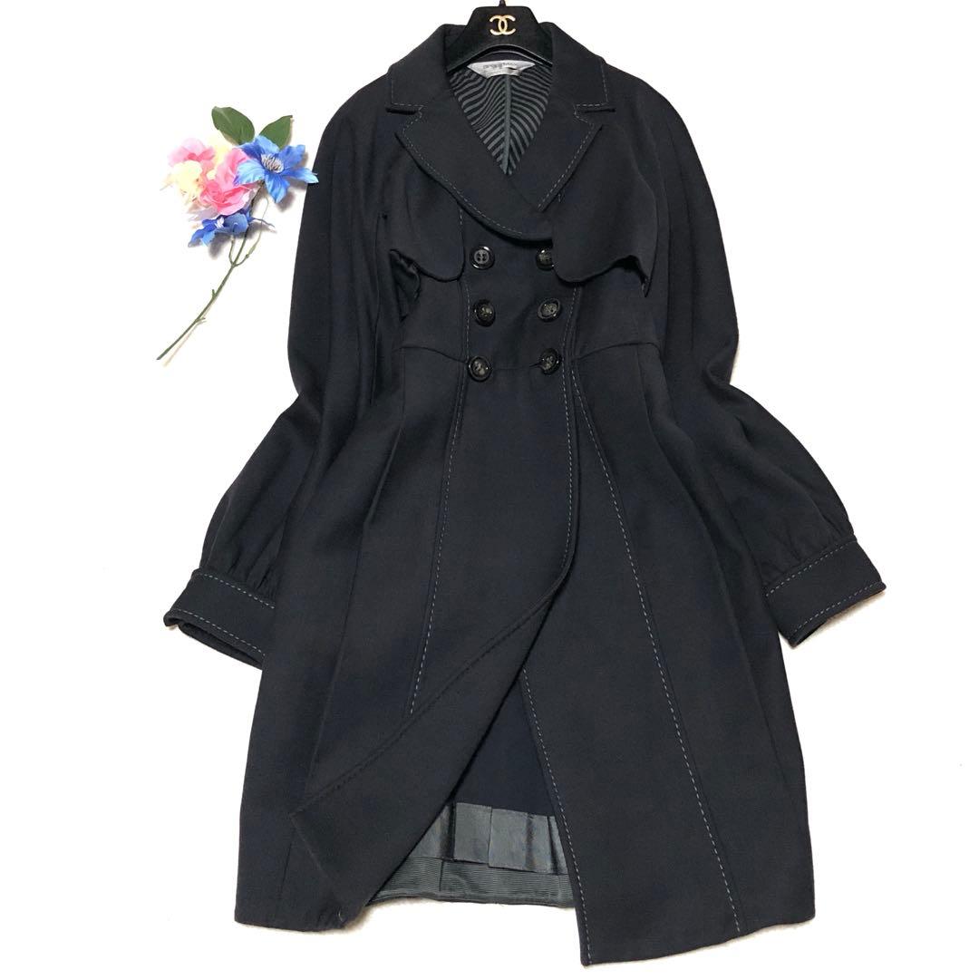 ほぼ未使用　スポーツマックス　チェスターコート　ダブル　ラナウール　シルク　42