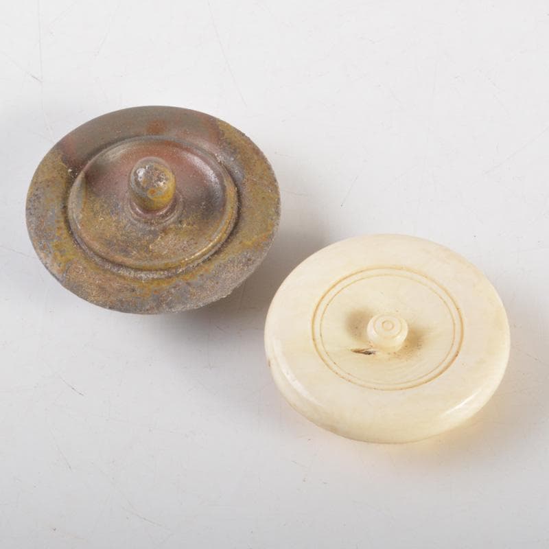 茶道具　備前焼　柴岡香山作　茶入　仕覆付　共箱　V　6502