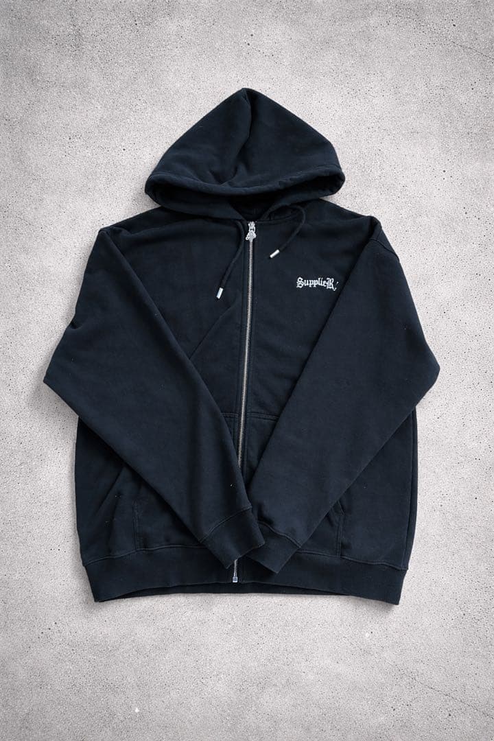 Supplier ブラック フルジップパーカー XL