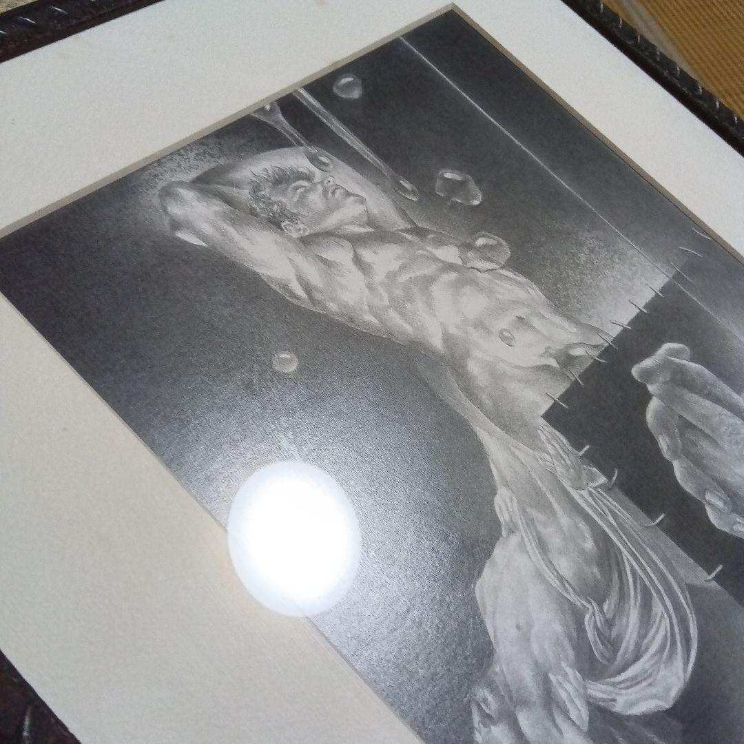 建石修志　鉛筆画 　直筆　サイン　署名　原画　デッサン