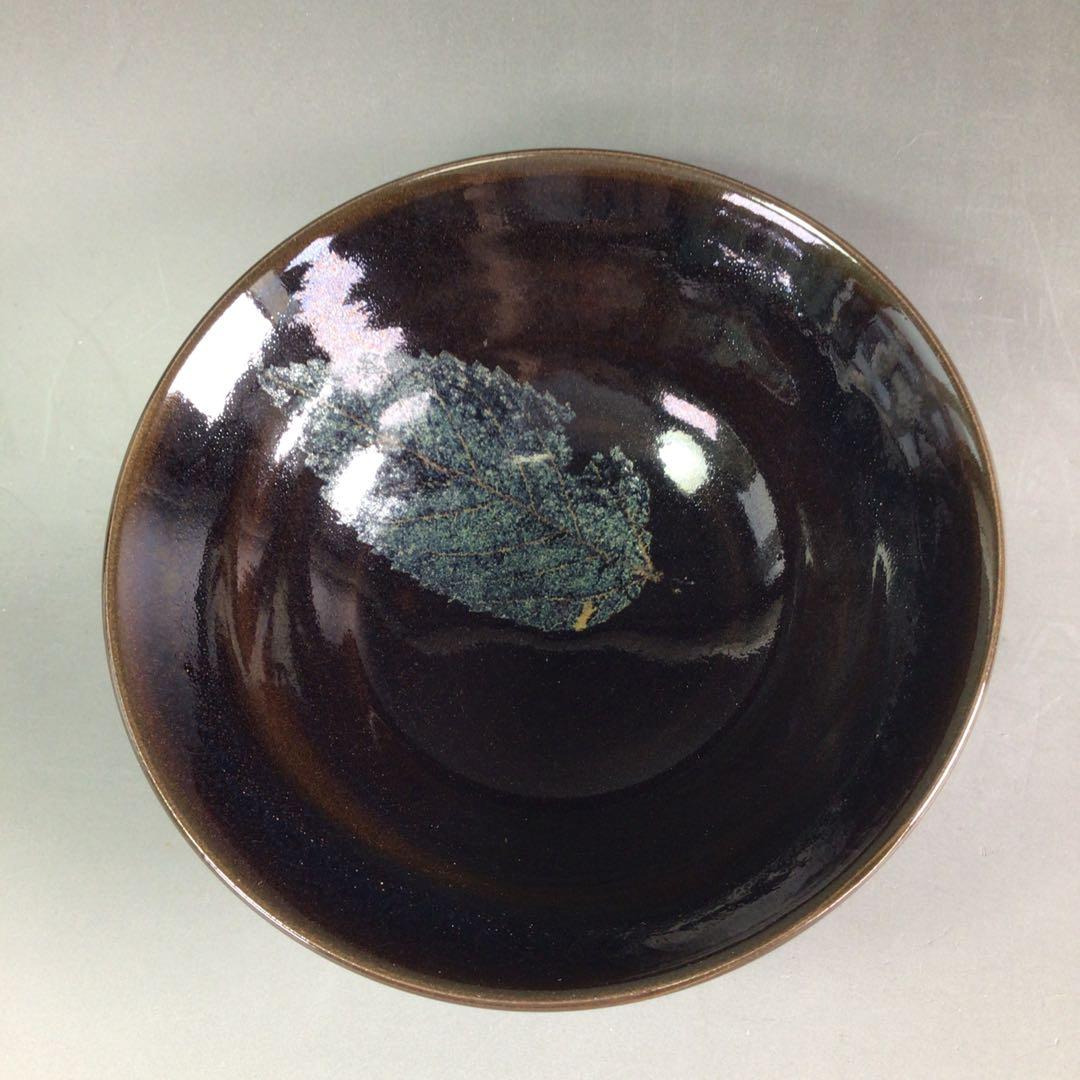 Ｒ５４７　茶碗　『京焼』『土渕善丕氐造』『木の葉天目茶碗』　抹茶碗　共箱　茶道具