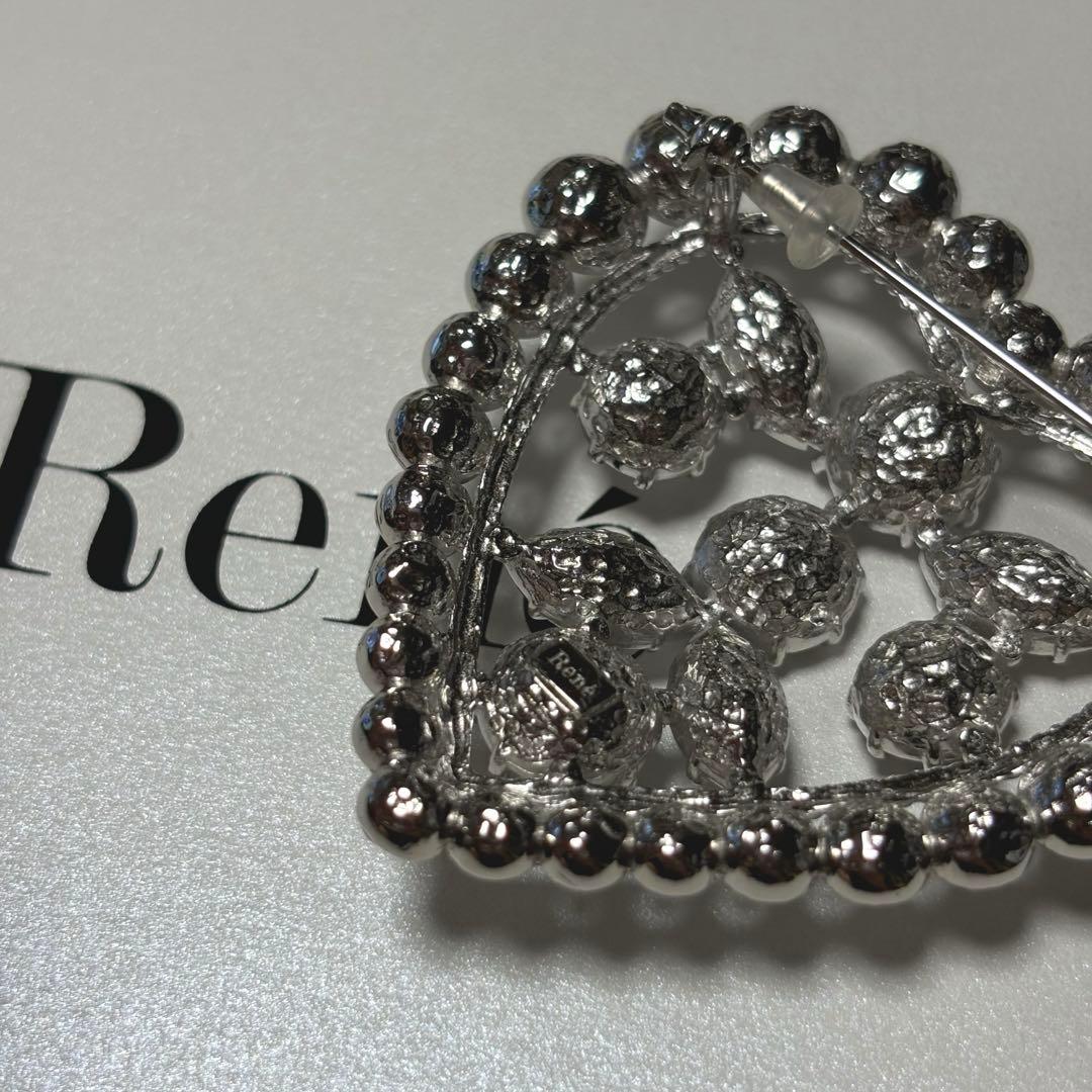 新品　ルネ Rene ハート　ビジュー　ブローチ