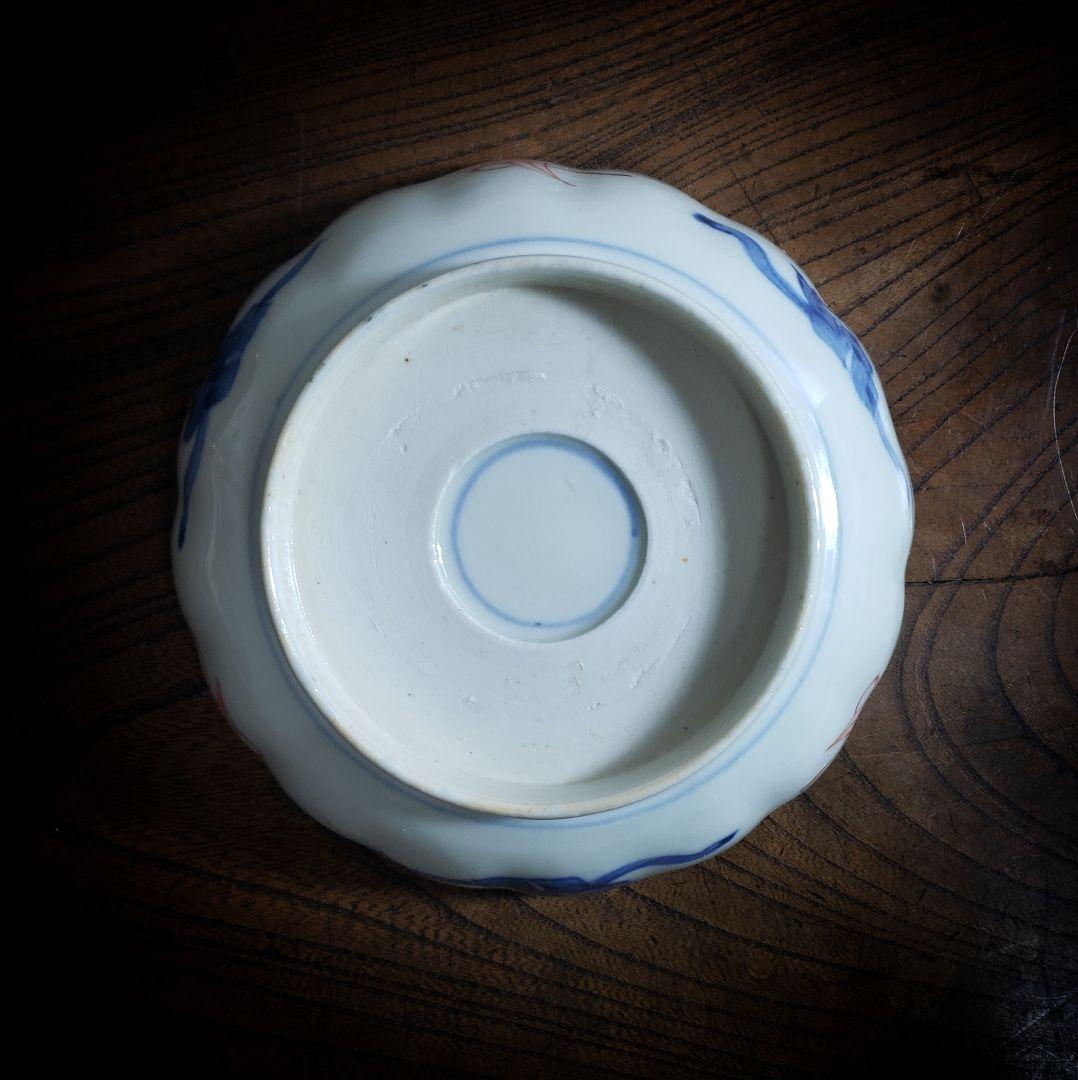 なます皿　江戸時代 色絵金彩 古伊万里 膾皿　 輪花　美品