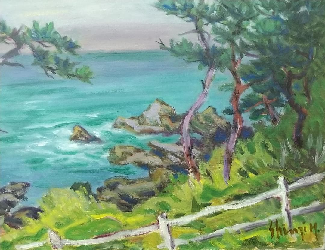 油彩画「荒崎海岸」油絵 絵画  風景画 P10