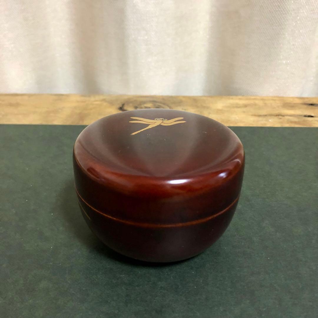 和田瑾斎 蜻蛉蒔絵平棗 共箱 茶道具