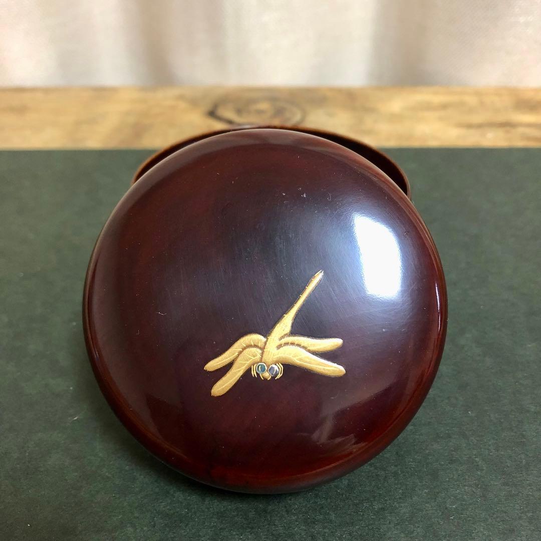 和田瑾斎 蜻蛉蒔絵平棗 共箱 茶道具