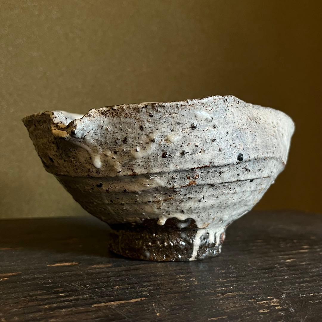 中川自然坊　粉引唐津擂鉢　共箱・栞（検:森岡成好　中里隆　水谷渉）