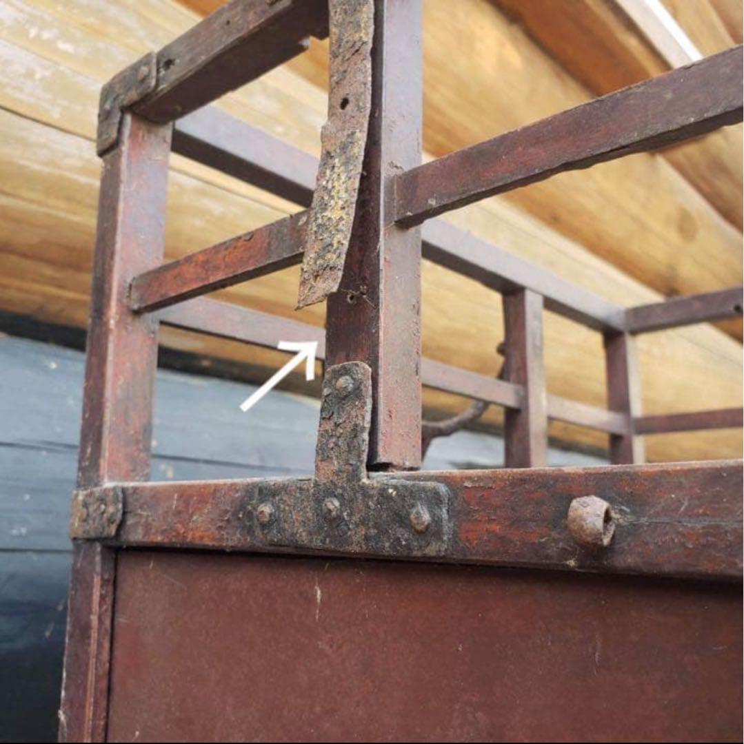 アンティーク日本の木製収納箱　野外茶道具？　江戸期？　40センチ