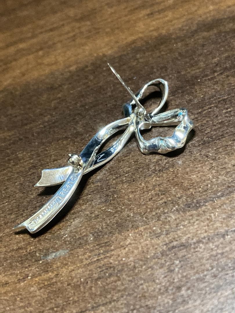 ティファニー リボン ブローチ シルバー 925 1985