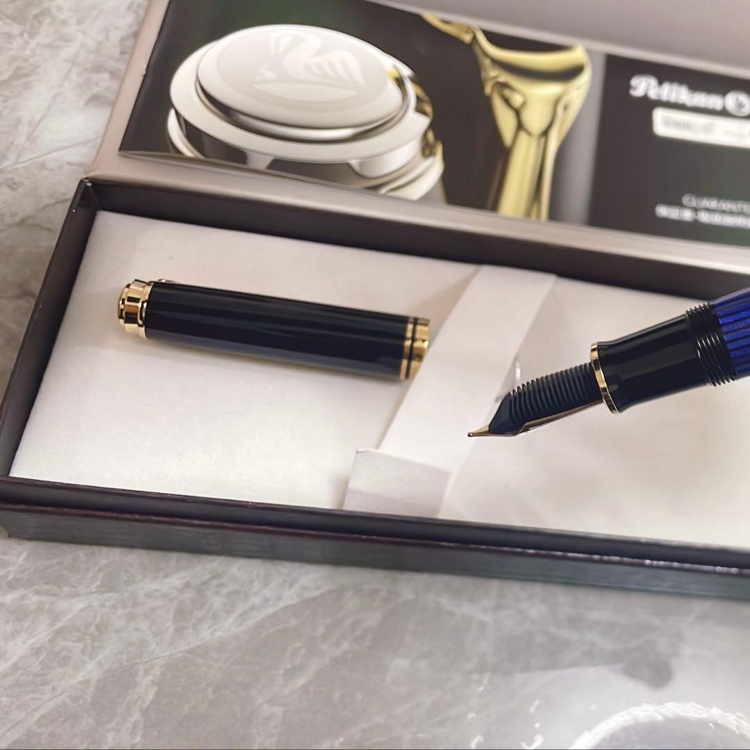 Pelikan 万年筆 青縞　M800 スーベレーン