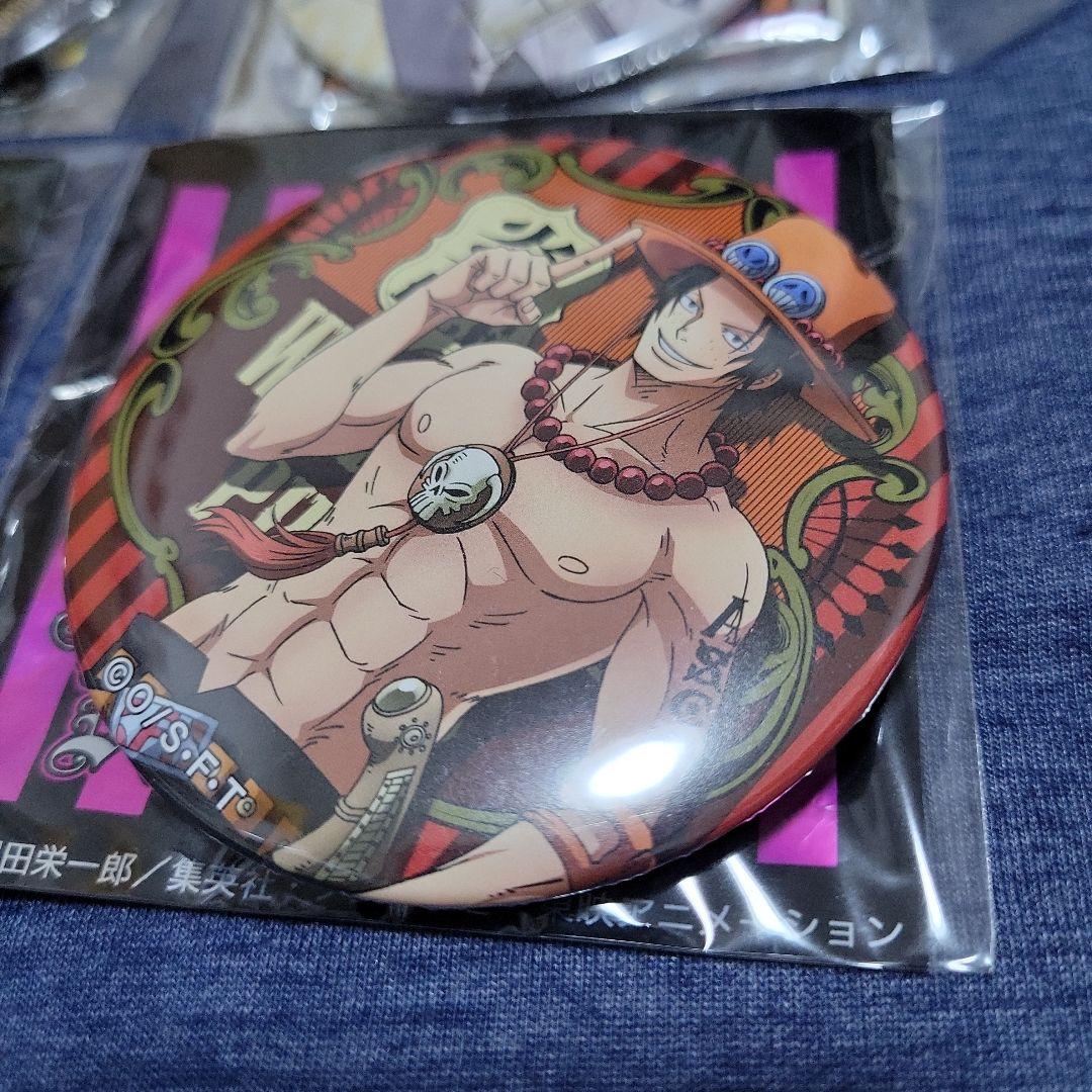 ONE PIECE　エース　缶バッジ　365日ステッカー　7点セット