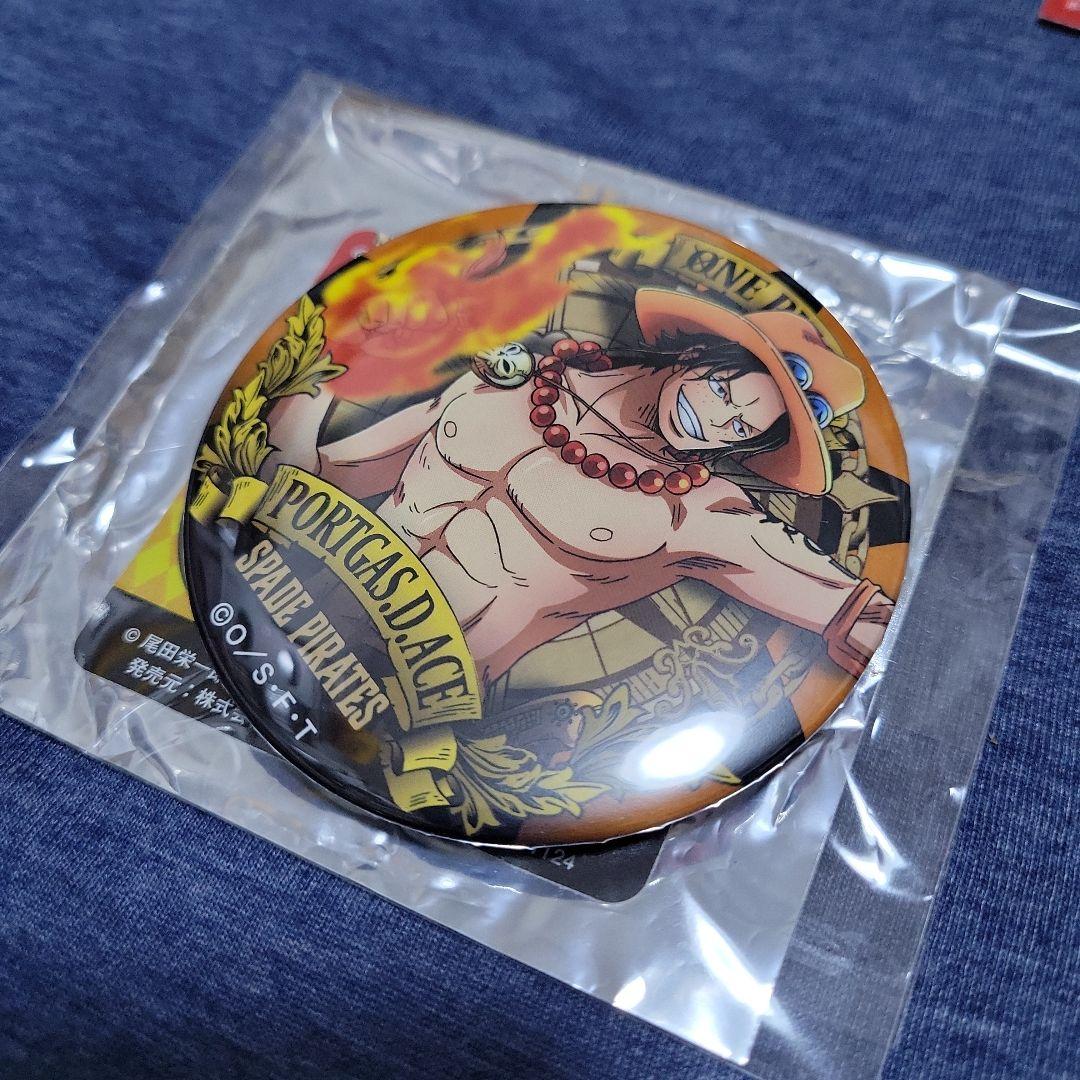 ONE PIECE　エース　缶バッジ　365日ステッカー　7点セット