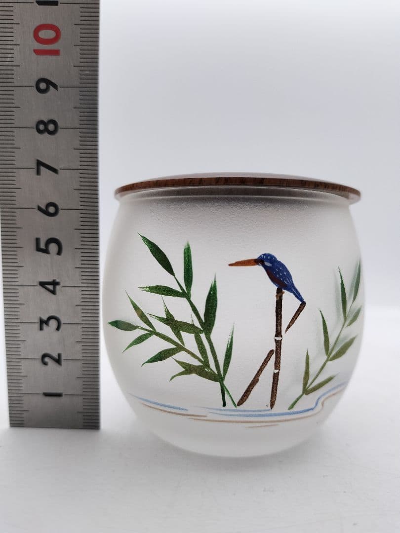 c160 硝子茶器 川蝉蒔絵 麗峰 木箱 茶道具 古物