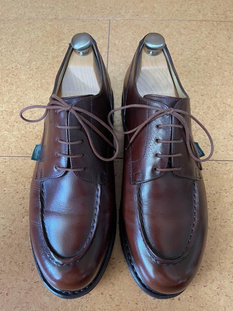 パラブーツ　シャンボード　カフェ　UK8.5 シューツリー付き　良革質