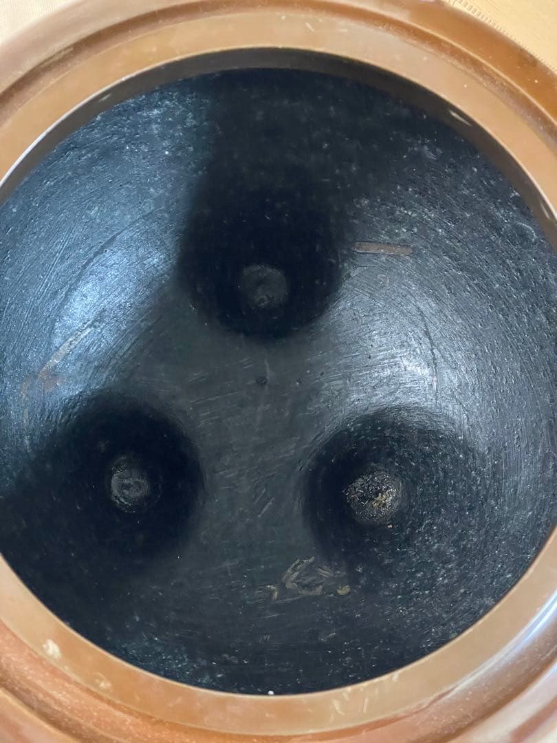 二代 金森紹栄 作　唐銅 朝鮮風炉 真形釜添　茶道具　共箱・作歴付　未使用