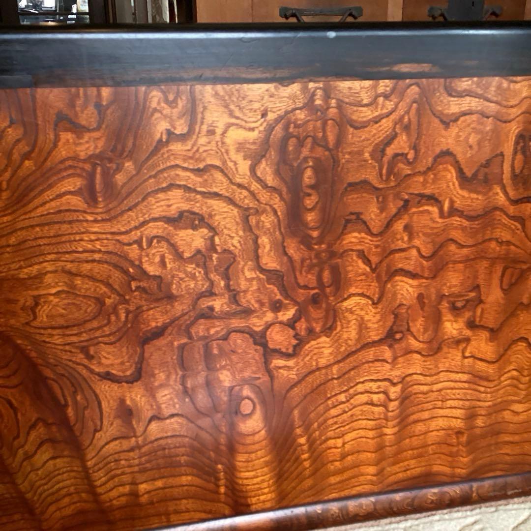 江戸火鉢　長火鉢　関東火鉢　欅　玉杢　銘木　（特注五徳付）