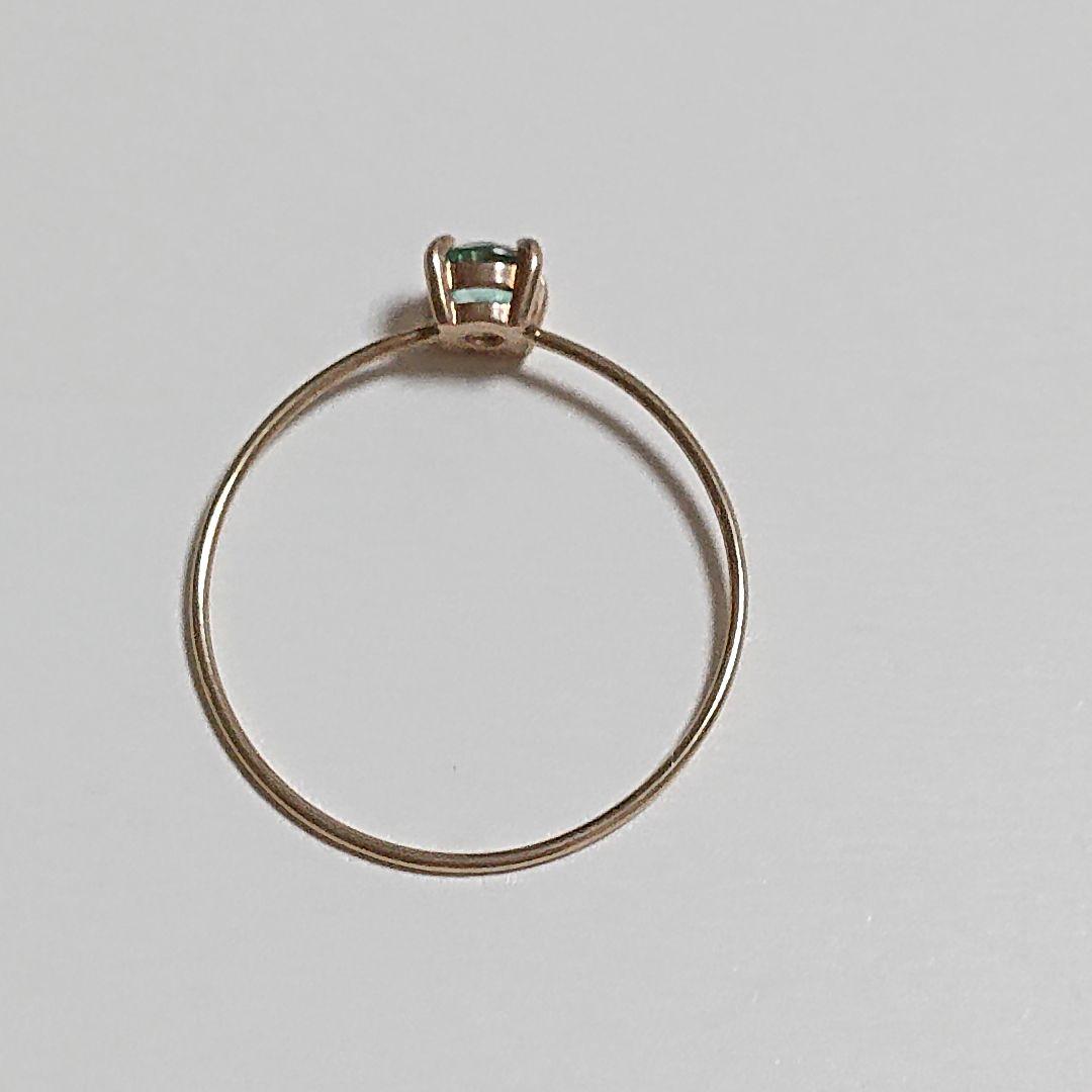 k10イエローゴールド ミントグリーンアパタイト リング 13号 10金 華奢